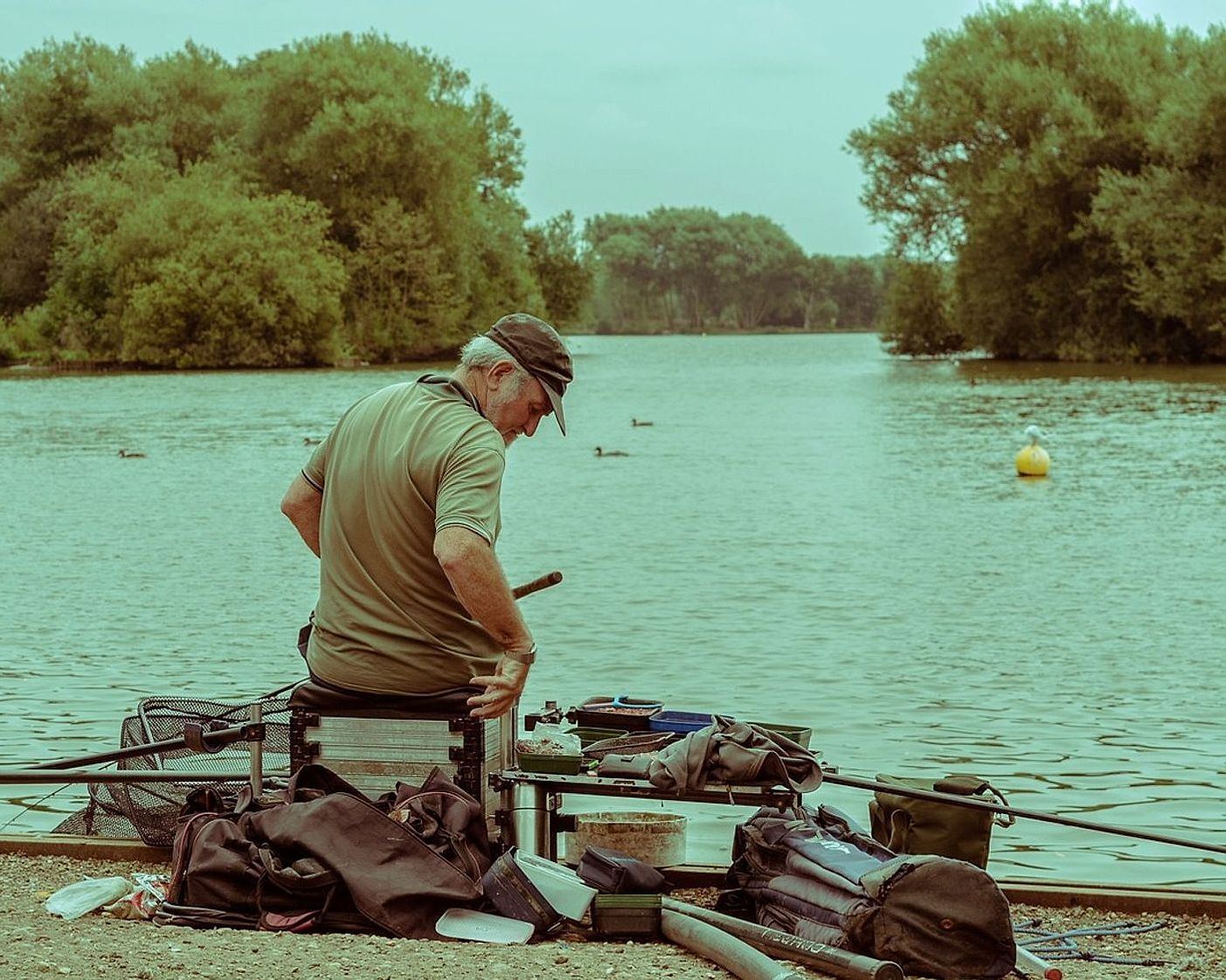 Lakeside fishing spot